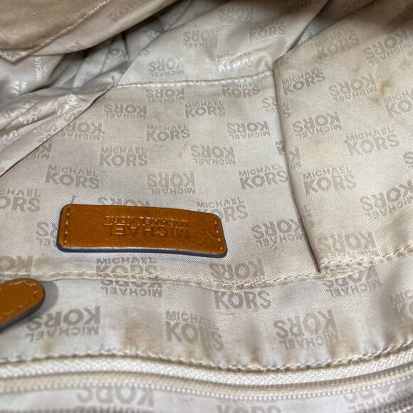 Michael Kors M Blue Interwoven Canvas Shoulder Bag - Picture 9 of 10